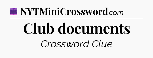 Club documents - Thomas Joseph Crossword