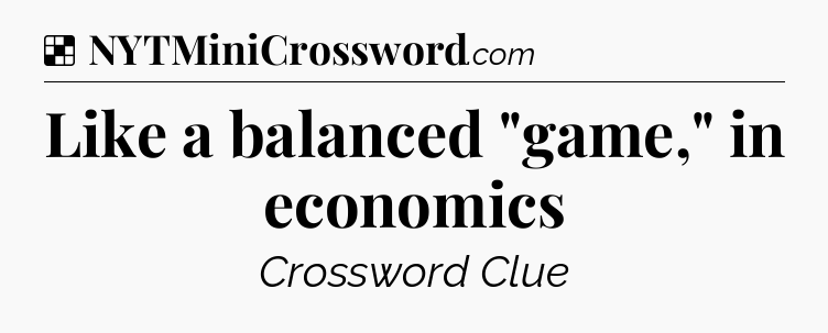 Solution: Like a balanced 