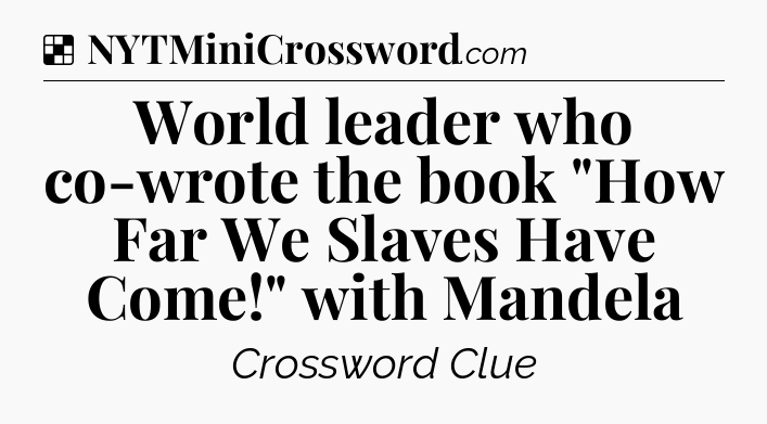 Solution: World leader who co-wrote the book 