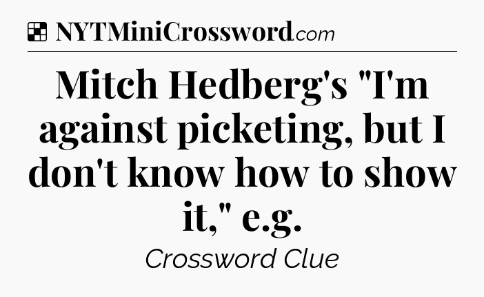 Solution: Mitch Hedberg's 