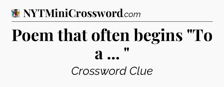 Poem that often begins 