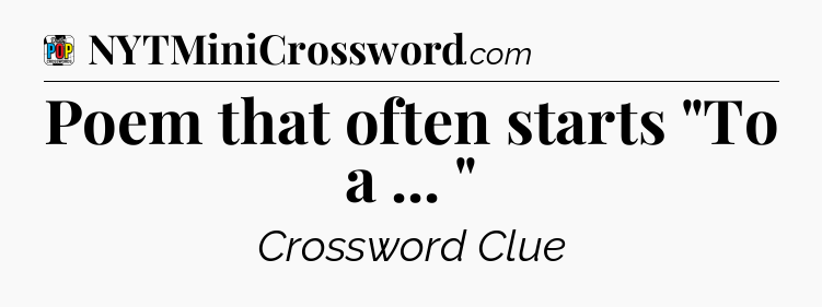 Poem that often starts 