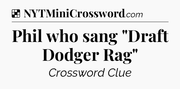 Solution: Phil who sang 