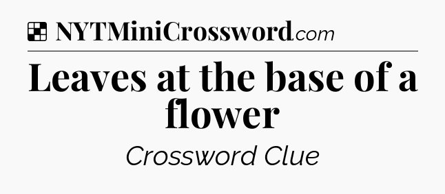Solution: Leaves at the base of a flower - NYT Crossword
