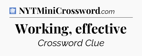 Working, effective Puzzle Page Crossword Clue
