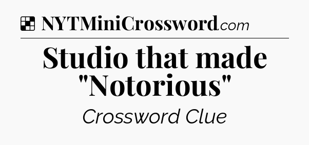 Solution: Studio that made 
