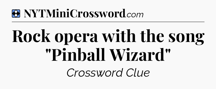 Solution: Rock opera with the song 