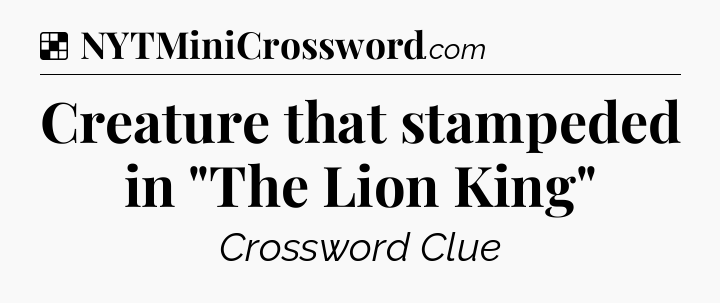 Solution: Creature that stampeded in 