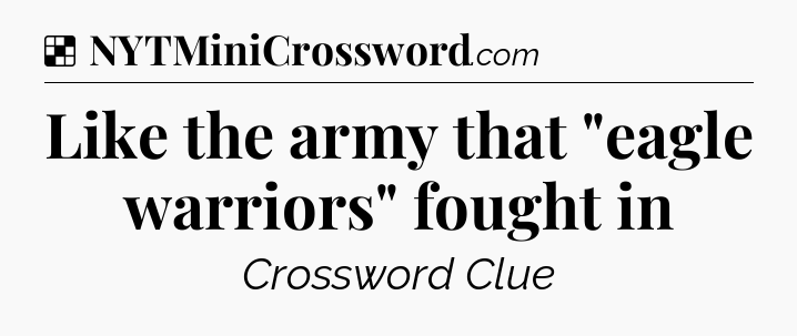 Solution: Like the army that 