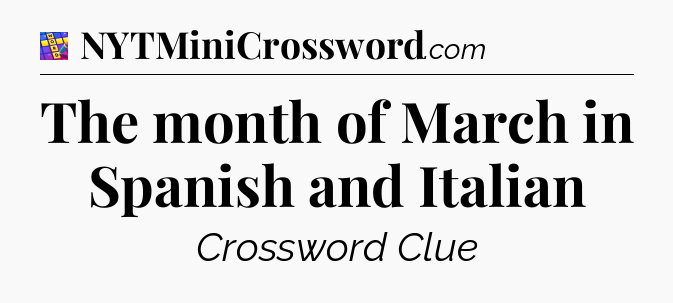 The month of March in Spanish and Italian Codycross