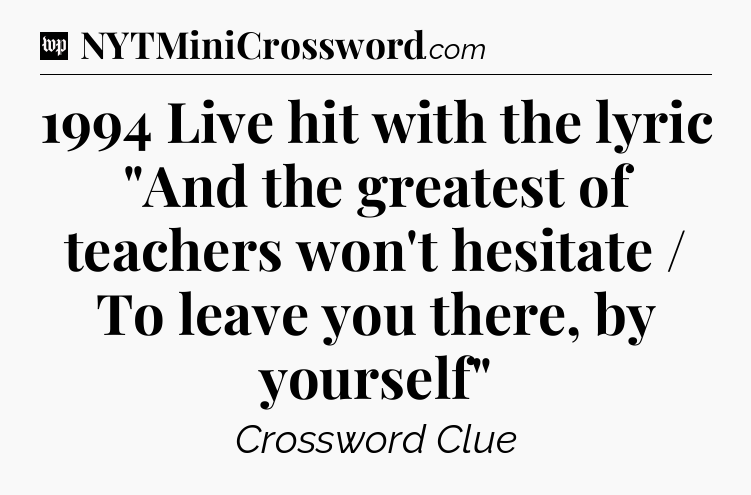 1994 Live hit with the lyric 