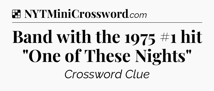 Solution: Band with the 1975 #1 hit 