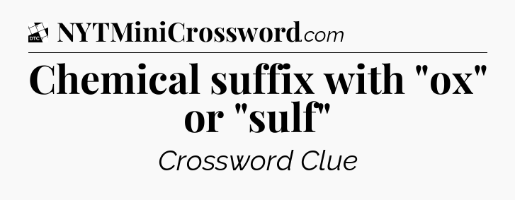 Chemical suffix with 