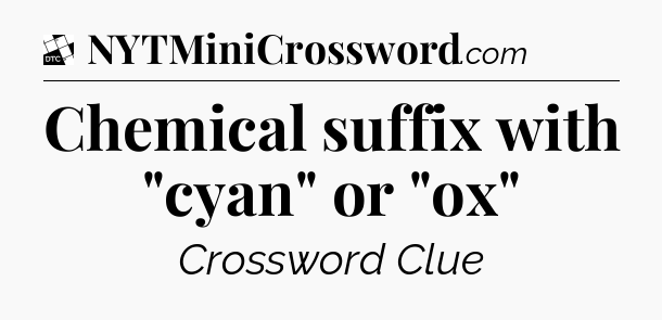 Chemical suffix with 