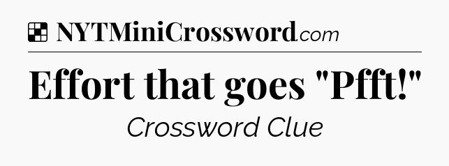 Solution: Effort that goes 