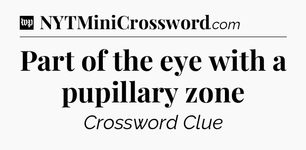 Part of the eye with a pupillary zone Crossword Clue