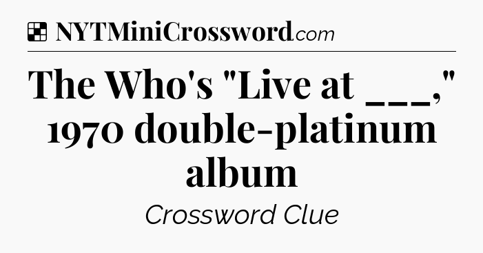 Solution: The Who's 
