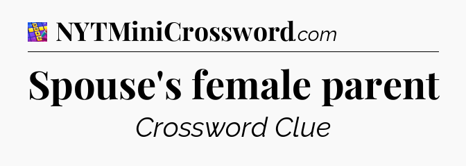 Spouse's female parent Codycross