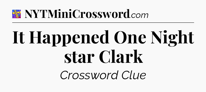 It Happened One Night star Clark Codycross