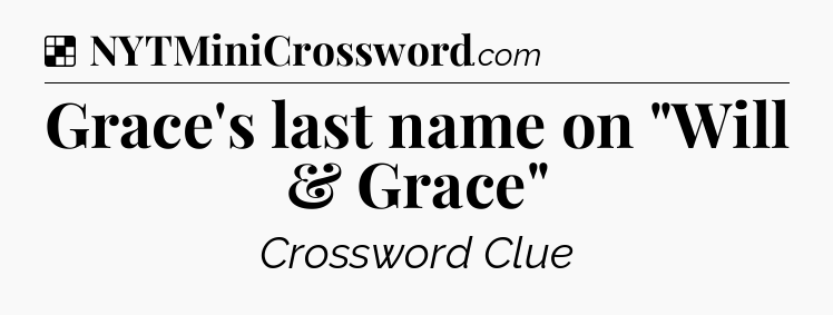 Solution: Grace's last name on 