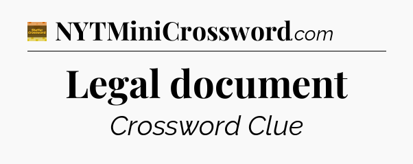 Legal document - Eugene Sheffer Crossword
