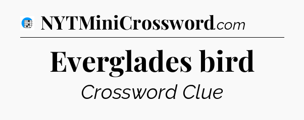 Everglades bird Crossword Clue