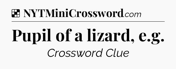 Solution: Pupil of a lizard, e.g - NYT Crossword