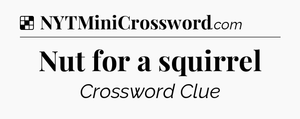 Nut for a squirrel NYT Crossword