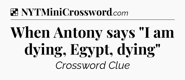 Solution: When Antony says 