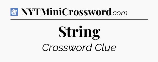 String Puzzle Page Crossword Clue