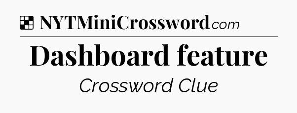 Solution: Dashboard feature - NYT Crossword