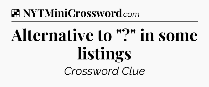 Solution: Alternative to 