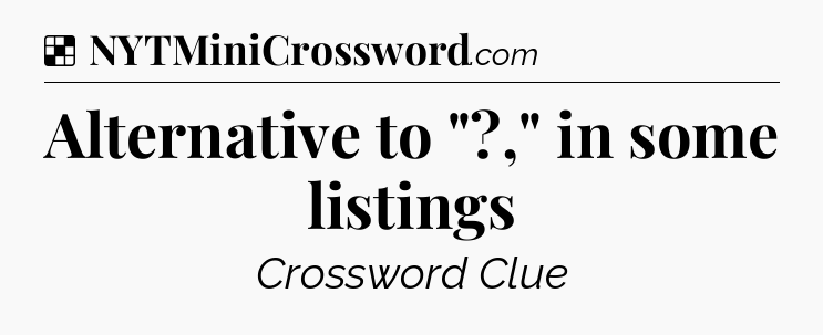 Solution: Alternative to 