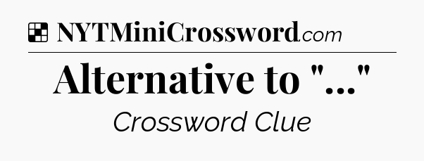 Solution: Alternative to 