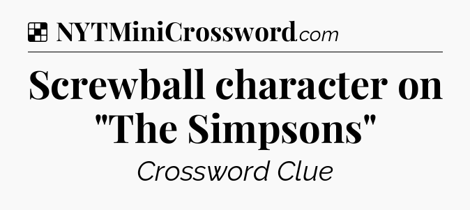 Solution: Screwball character on 