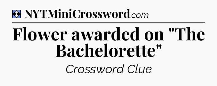 Solution: Flower awarded on 