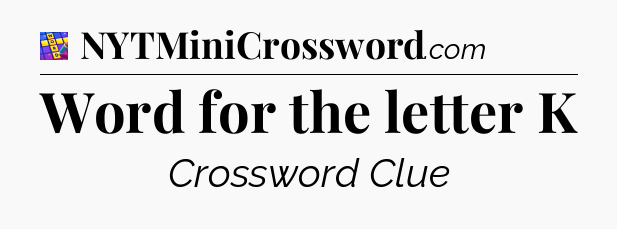 Word for the letter K Codycross