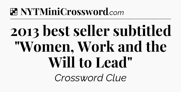 Solution: 2013 best seller subtitled 