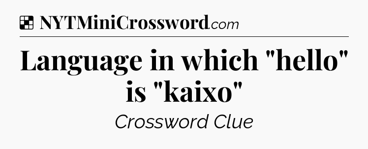 Solution: Language in which 