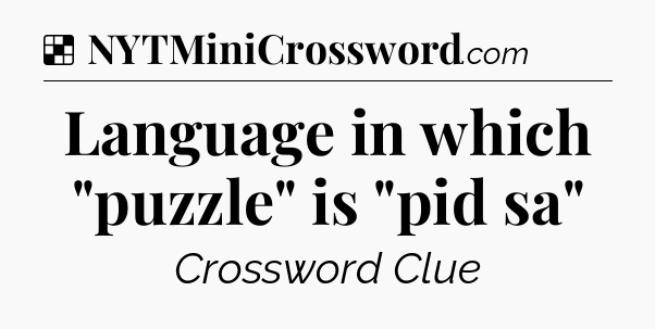 Solution: Language in which 