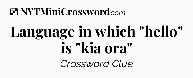 Solution: Language in which 