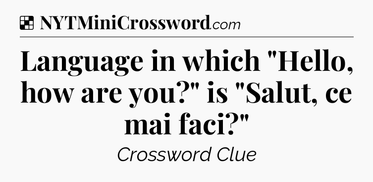 Solution: Language in which 