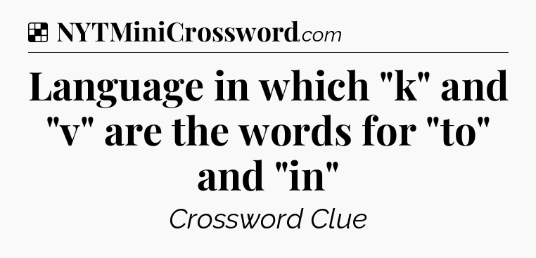 Solution: Language in which 