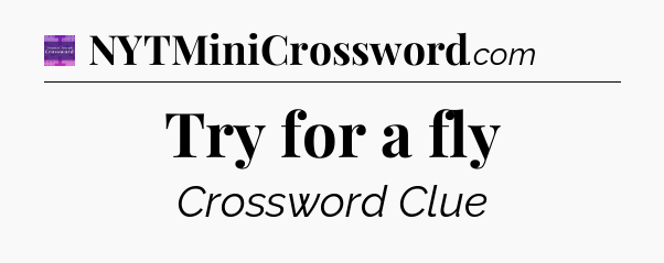 Try for a fly - Thomas Joseph Crossword