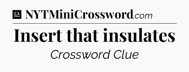 Insert that insulates - LA Times Crossword