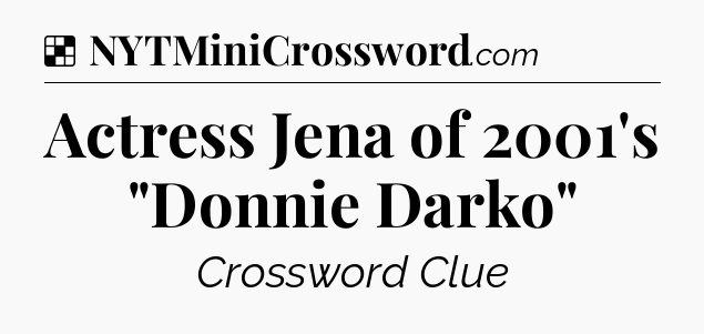 Solution: Actress Jena of 2001's 
