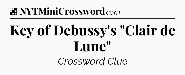 Solution: Key of Debussy's 