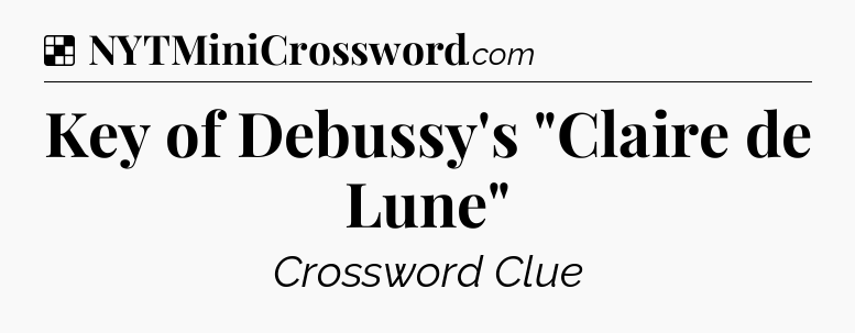 Solution: Key of Debussy's 