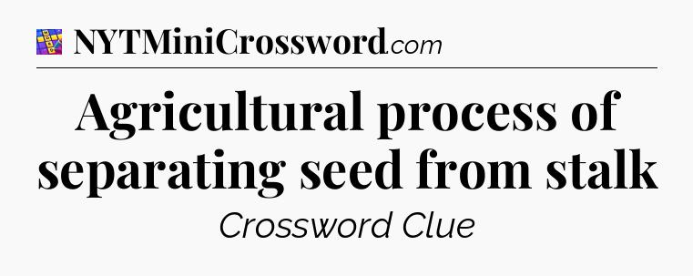 Agricultural process of separating seed from stalk Codycross