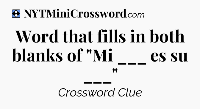 Solution: Word that fills in both blanks of 